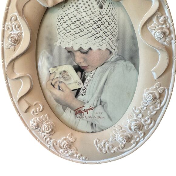Vintage 1987 Terragrafics Oval Photo Frame 5x7 Photo - Picture 3 of 9